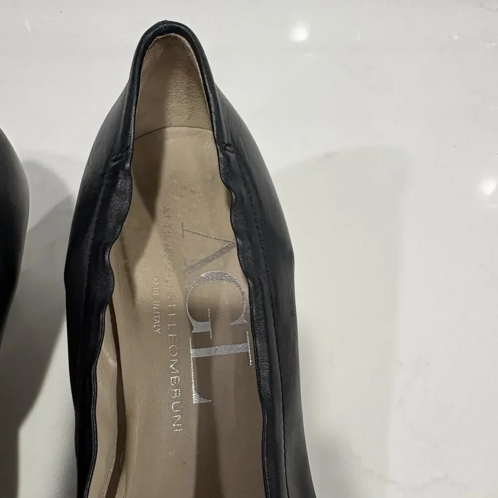 AGL | Wedges Shoes Leather Black Work Wear Career- Size 10.5 40.5
